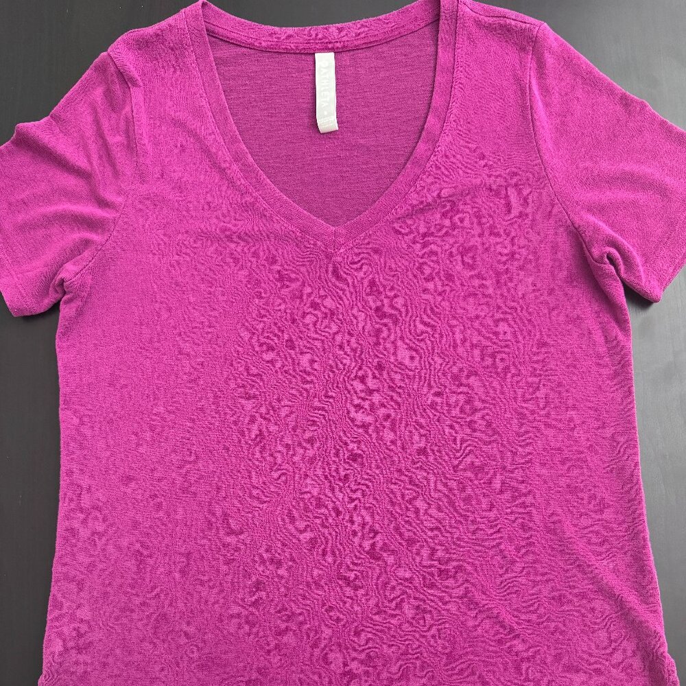 Athleta V-Neck Short Sleeve Top - Size Small